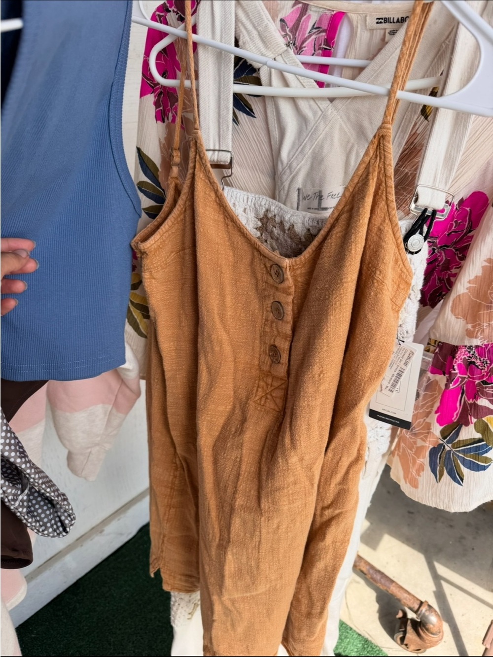 Rip Curl Tan Mini Dress with Buttons